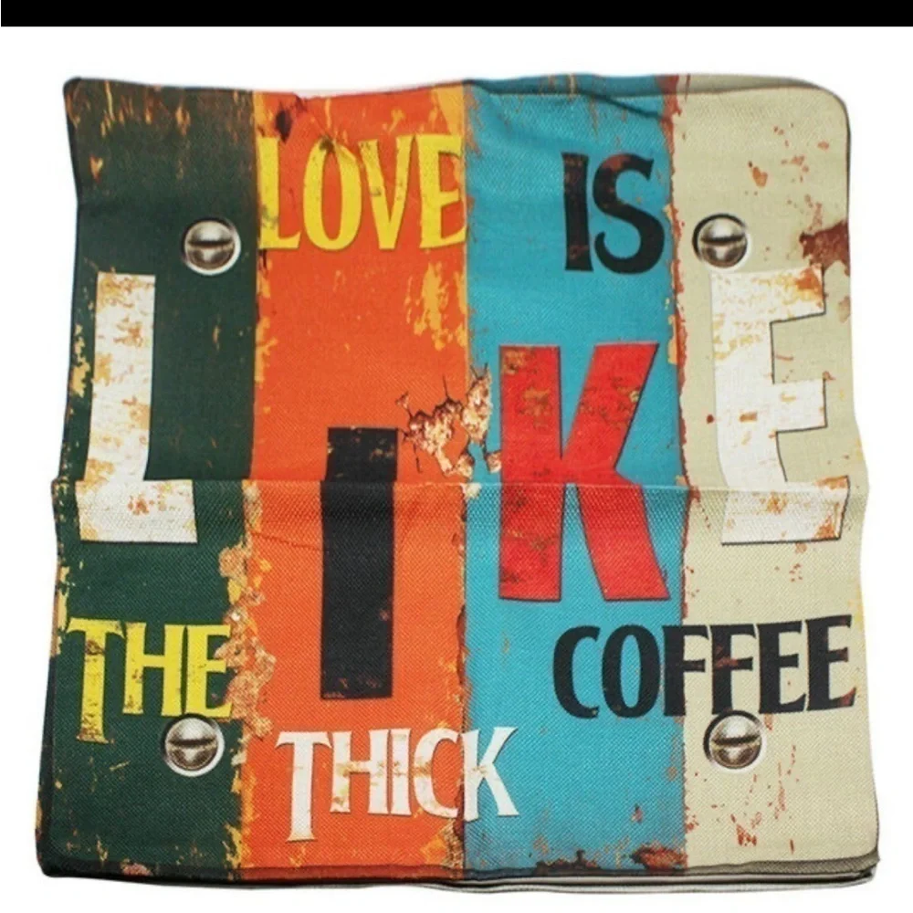 RUSTIC Home,Love, like, freedom cushion throw covers 4 pack multicolor